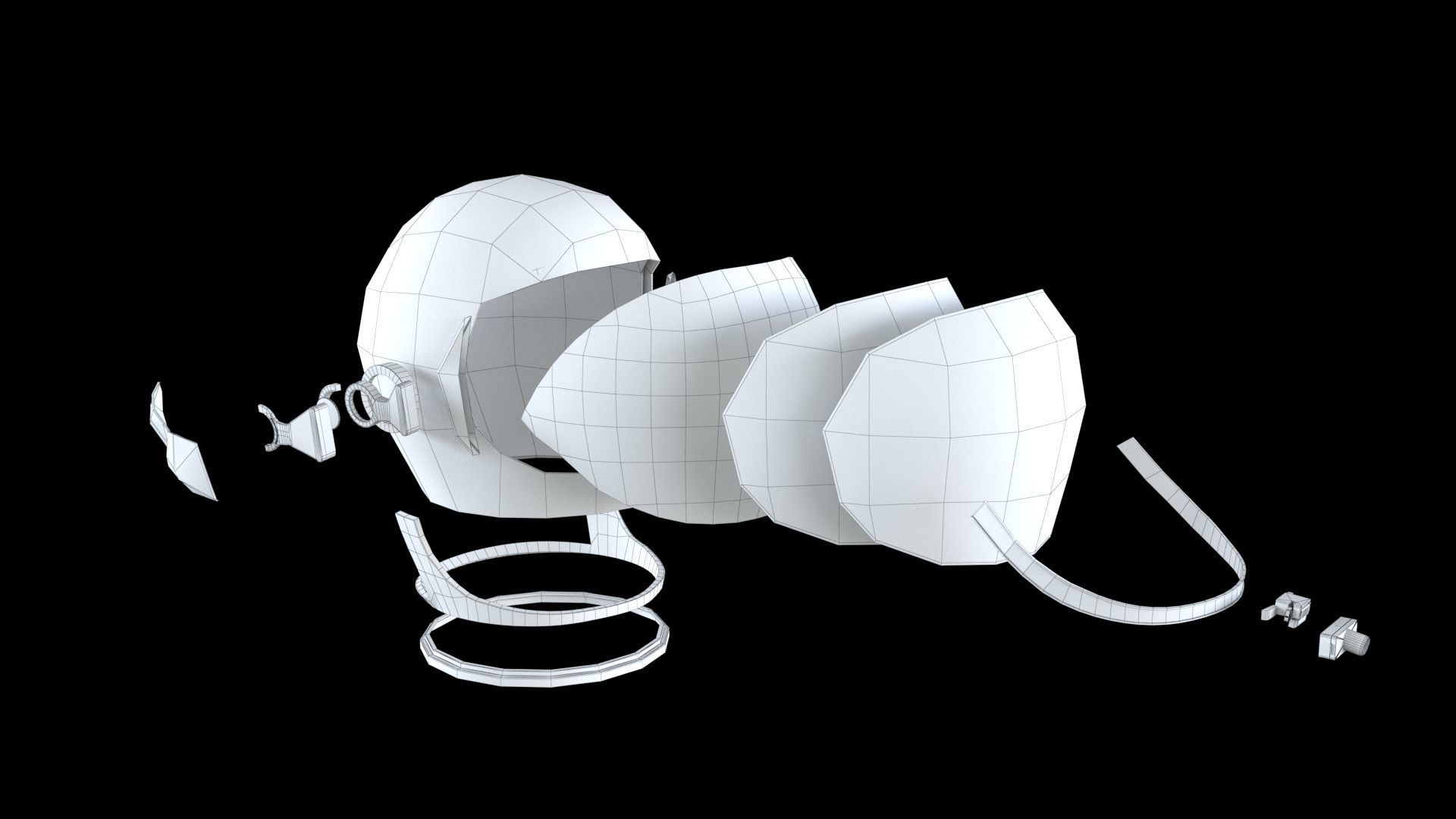 Space helmet Low-poly 3D model_11