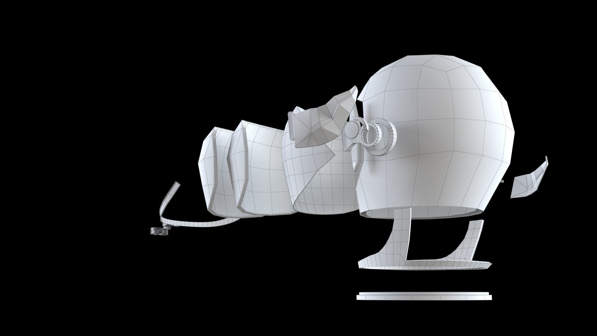 Space helmet Low-poly 3D model_13