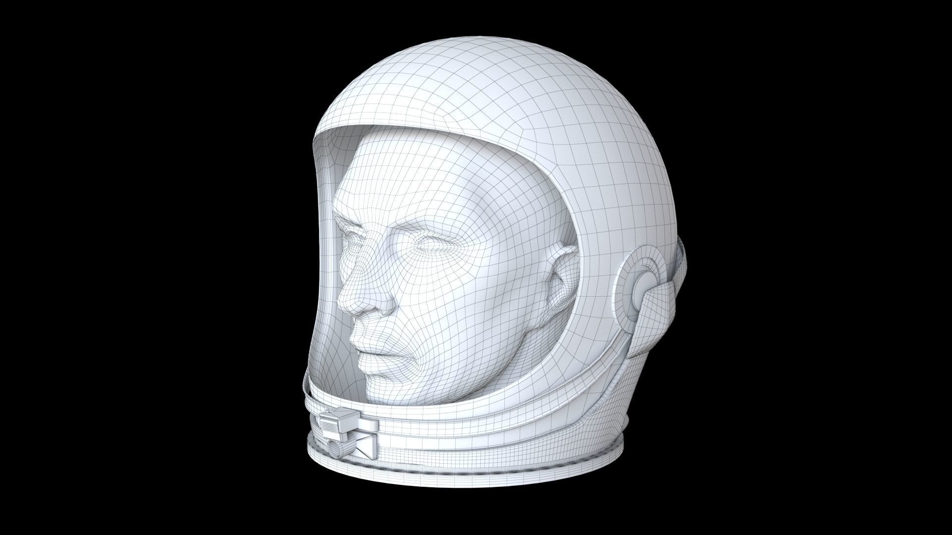 Space helmet Low-poly 3D model_9