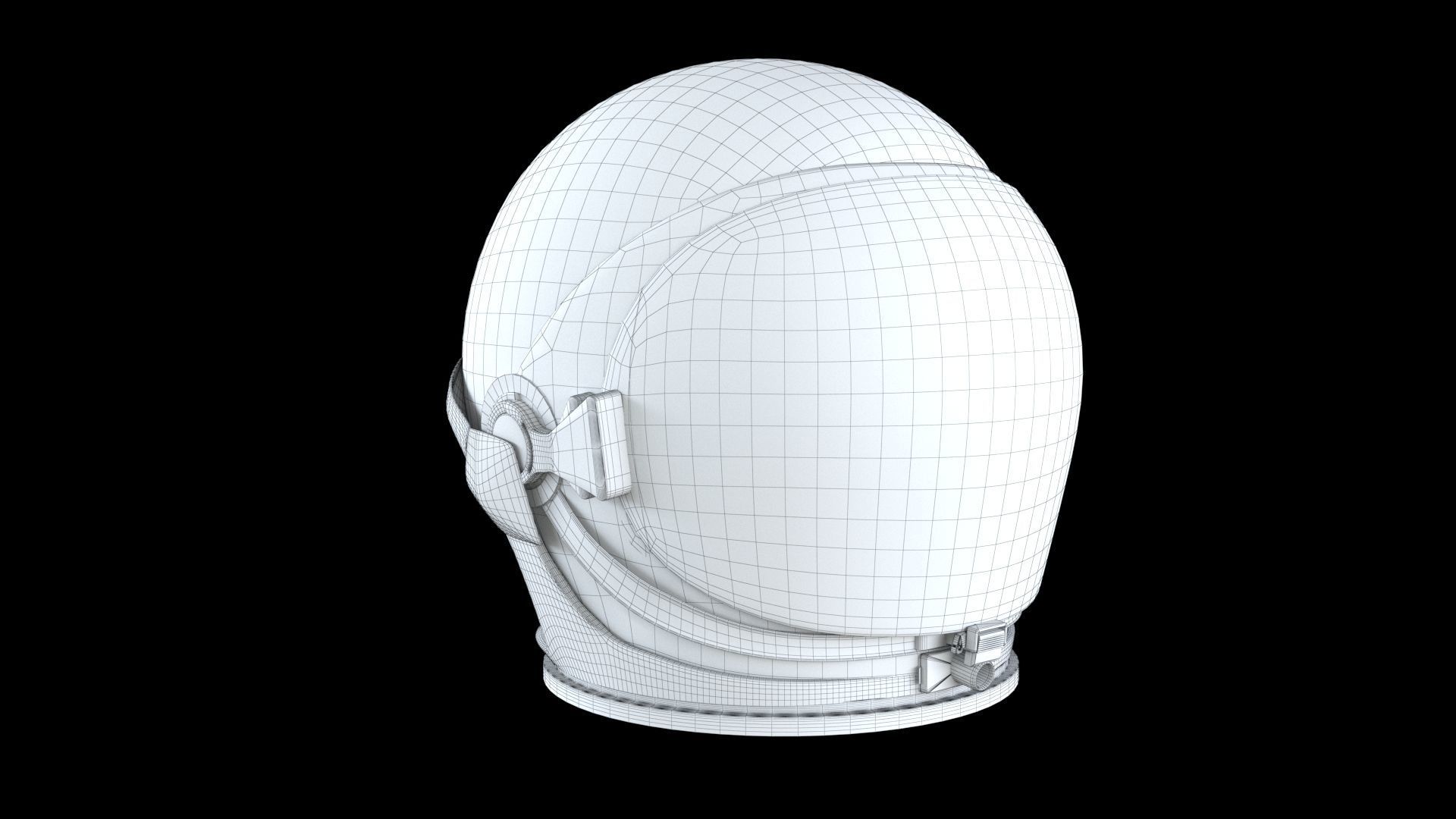 Space helmet Low-poly 3D model_4