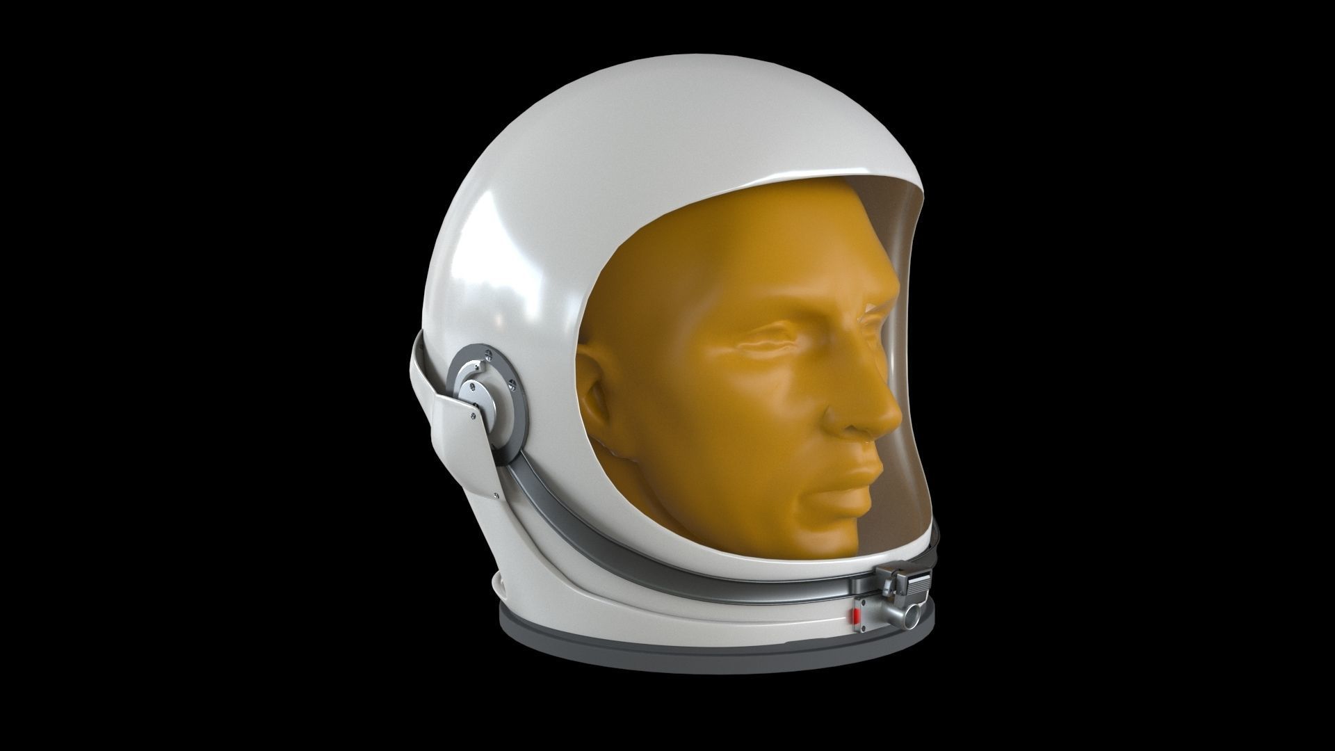 Space helmet Low-poly 3D model_6