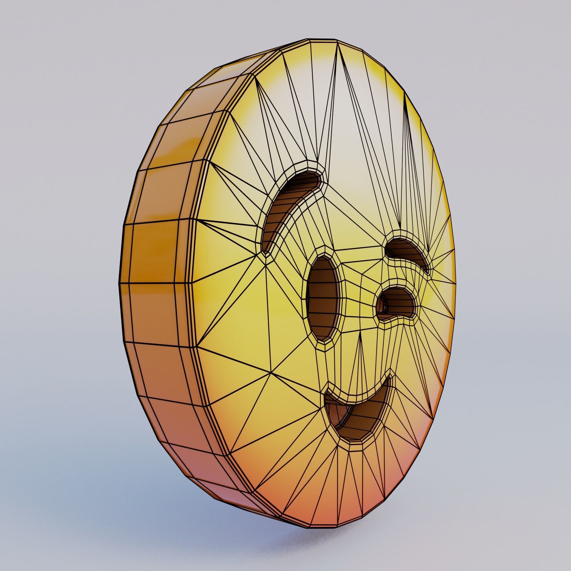 Winking Face 3D Emoji Low-poly 3D model_6
