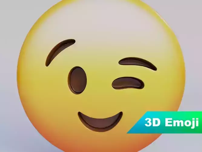 Winking Face 3D Emoji
