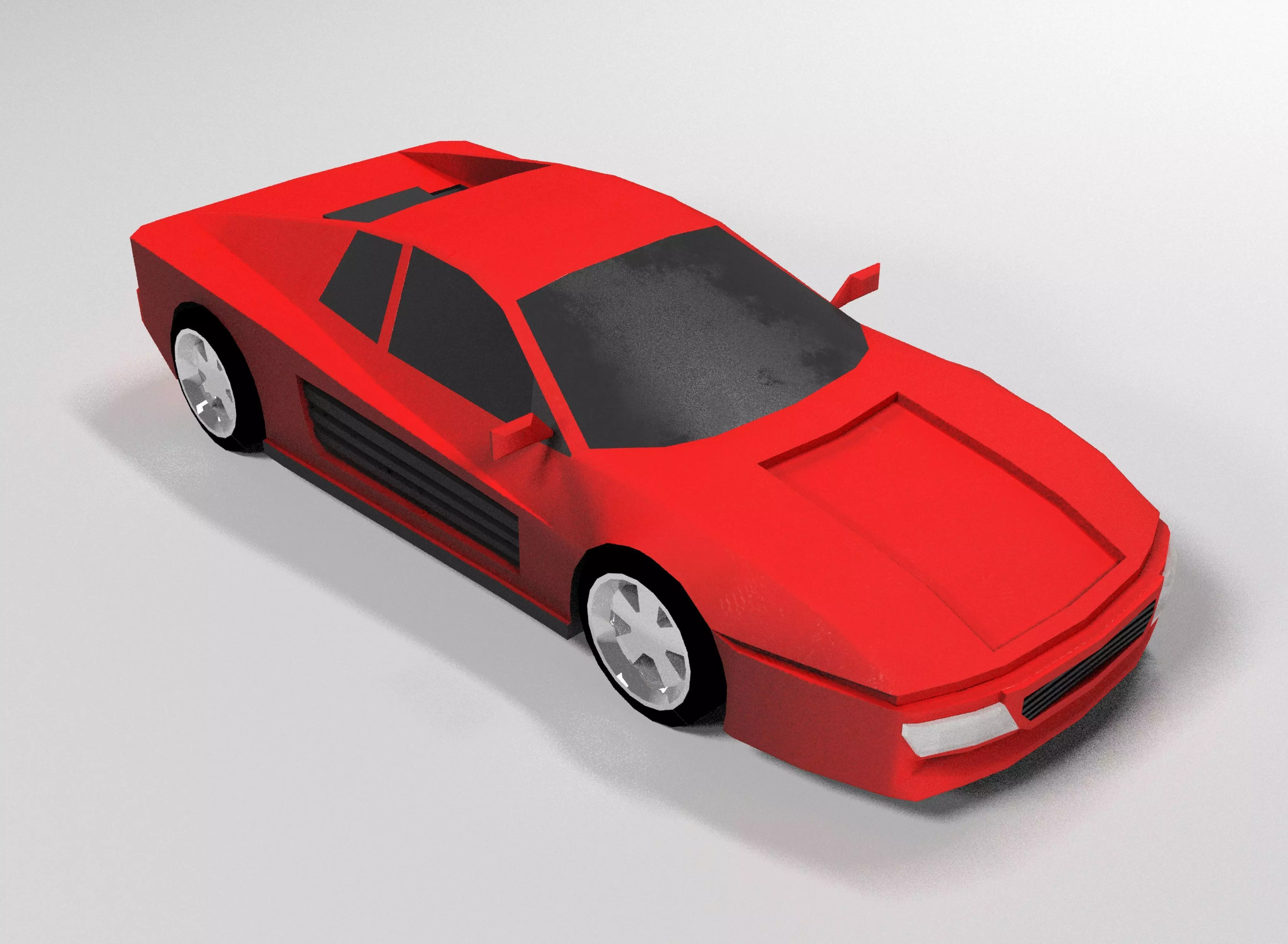 Ferrari sports car Low-poly 3D model_0