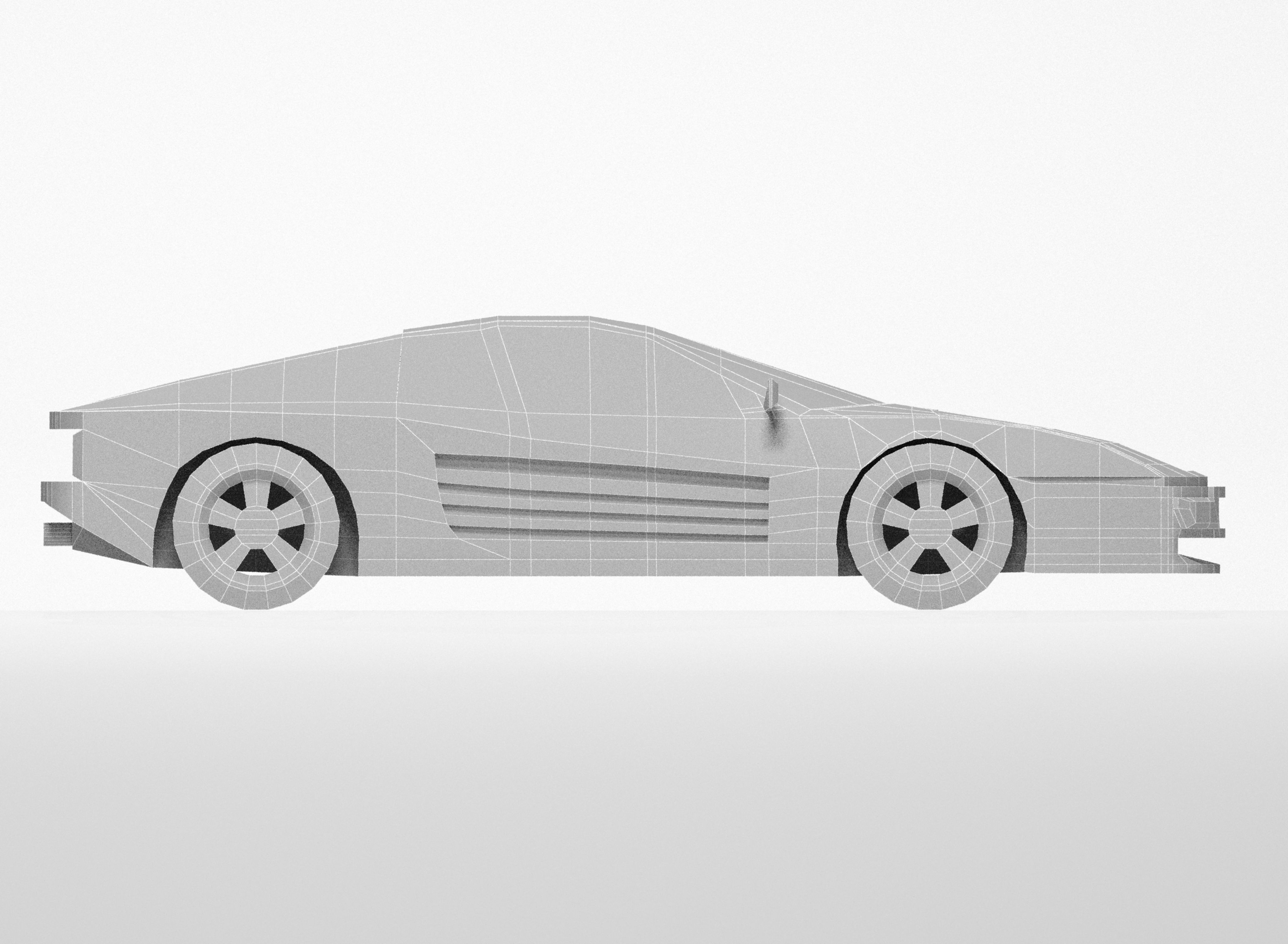 Ferrari sports car Low-poly 3D model_3