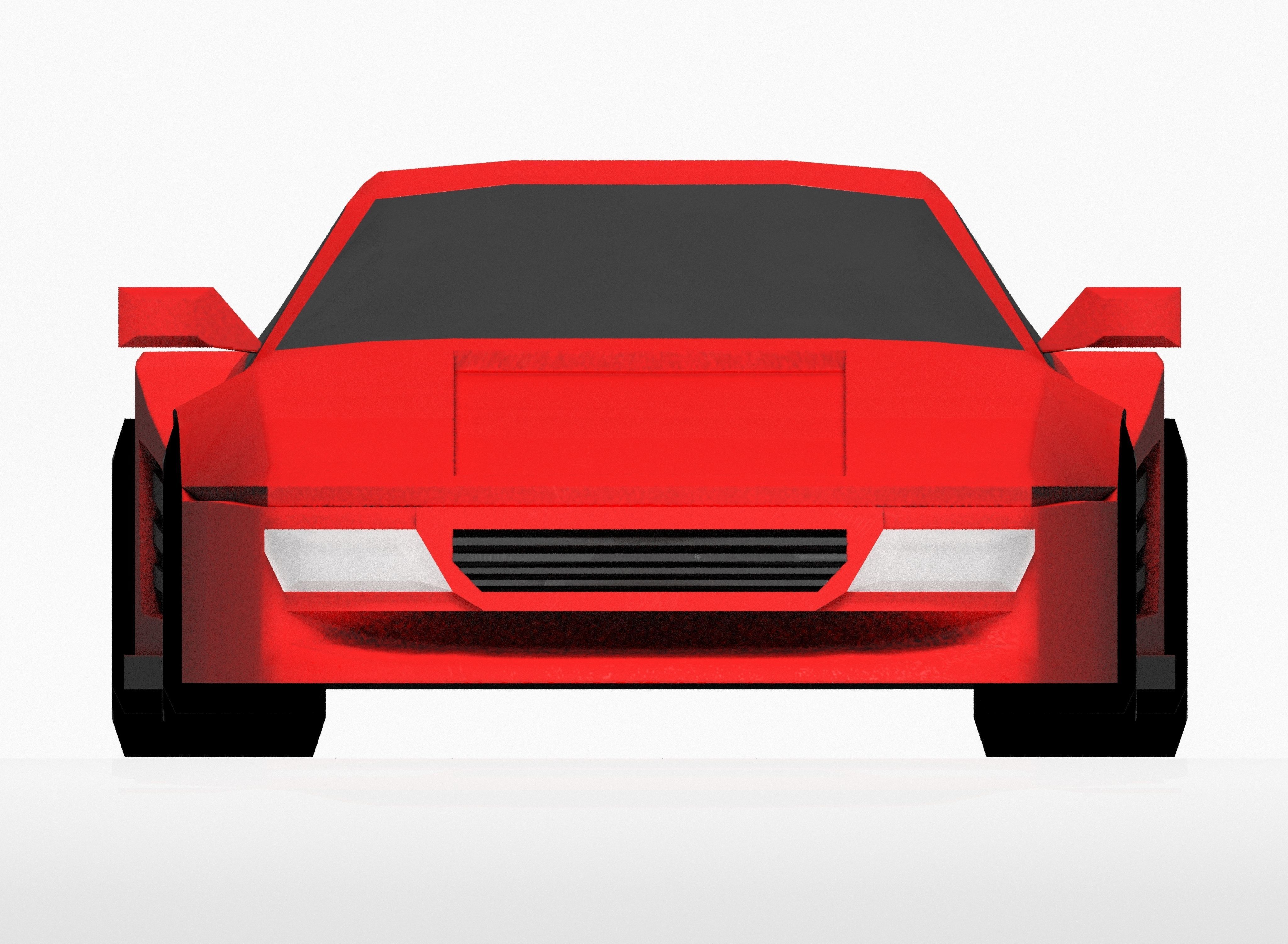 Ferrari sports car Low-poly 3D model_4