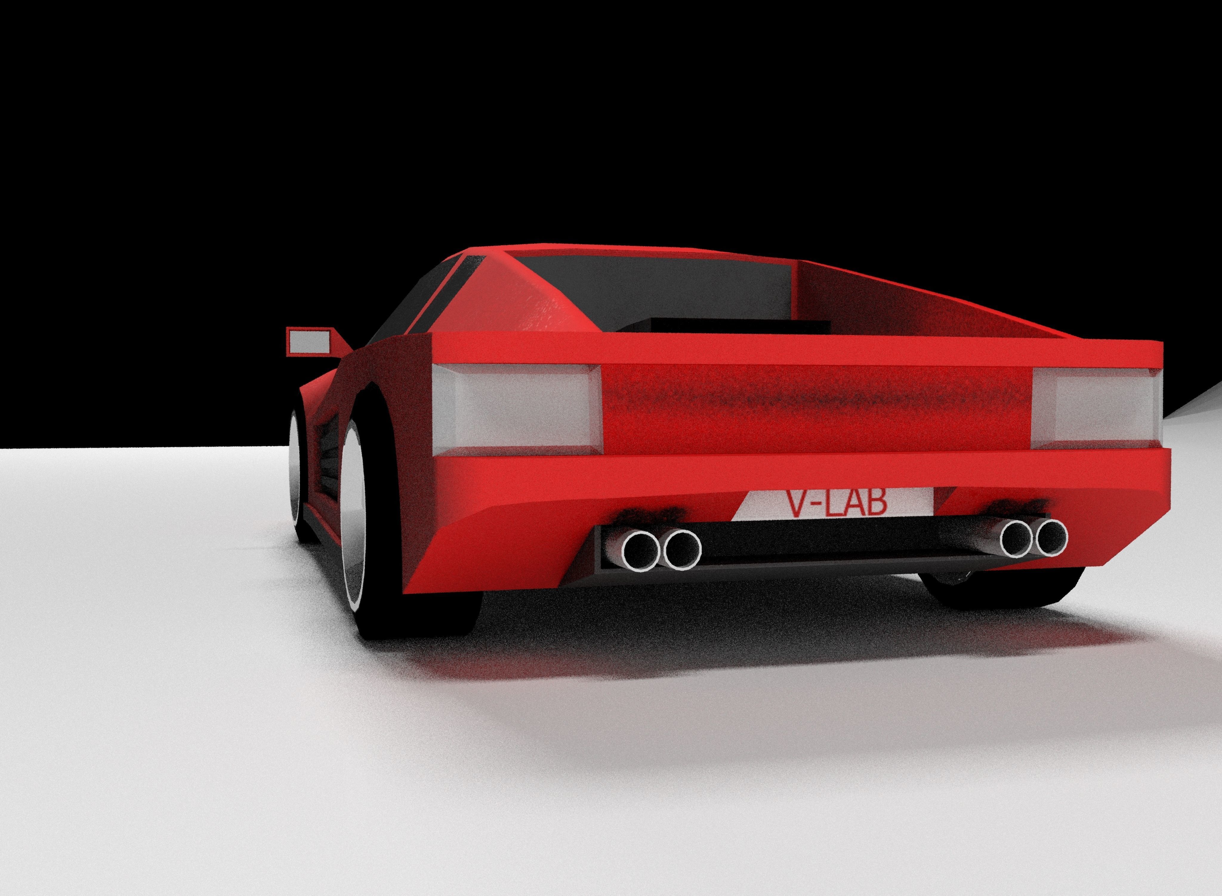 Ferrari sports car Low-poly 3D model_11