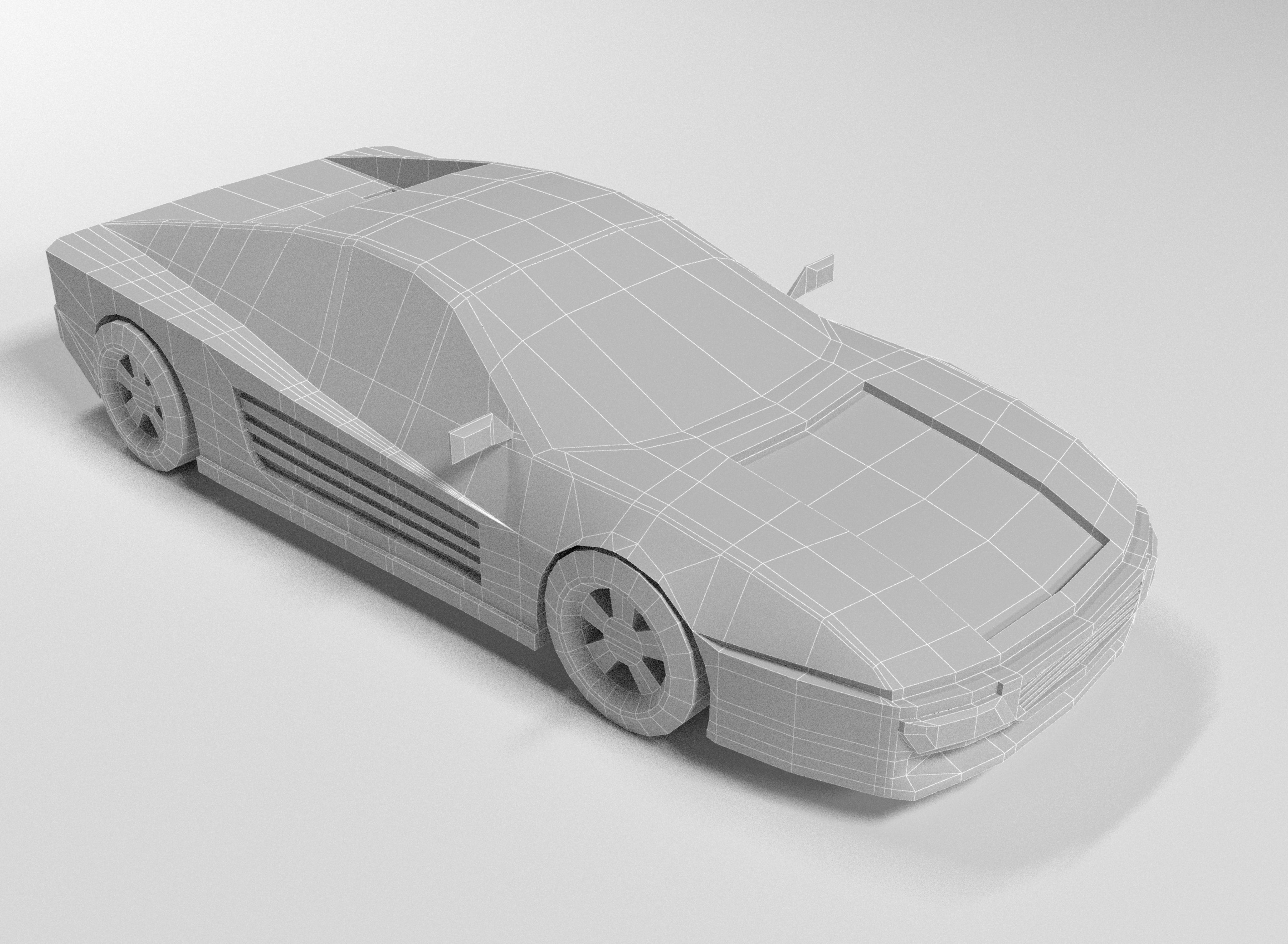 Ferrari sports car Low-poly 3D model_1