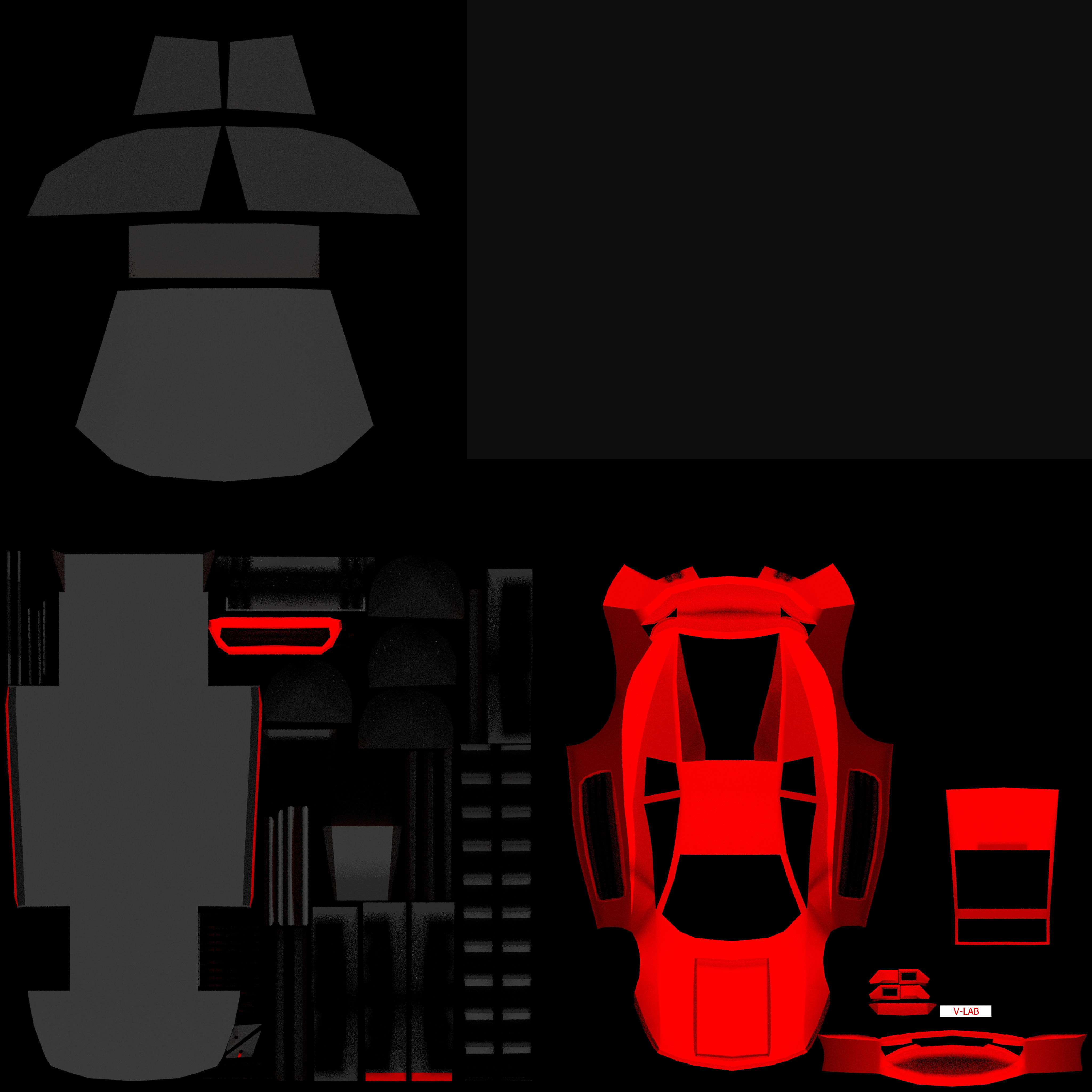 Ferrari sports car Low-poly 3D model_12