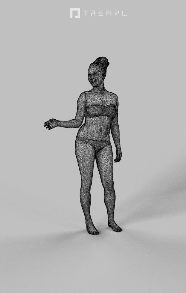 Yearn A Caucasian Woman Female Standing In Her Swimsuit Low-poly 3D model_7