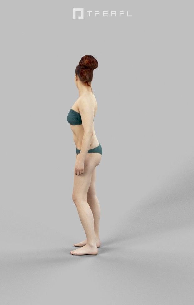 Yearn A Caucasian Woman Female Standing In Her Swimsuit Low-poly 3D model_5