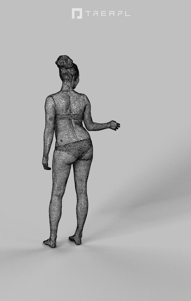Yearn A Caucasian Woman Female Standing In Her Swimsuit Low-poly 3D model_8