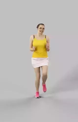 Dream Attractive Sports Woman Running Jogging Low-poly 3D model