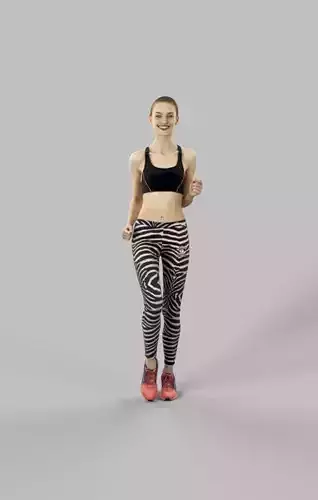 Beauty Attractive Sports Woman Running Jogging Low-poly 3D model
