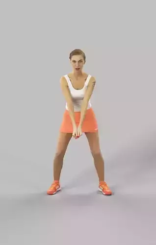 Sports Woman Aspiration Attractive Young playing Volleyball Low-poly 3D model