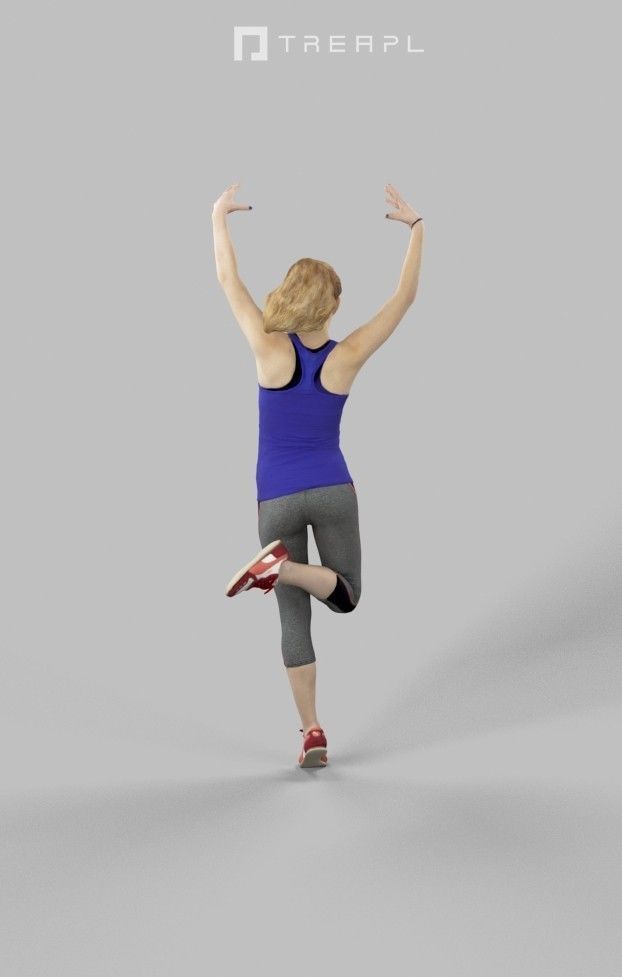 Essence Sportswear Caucasian Teenage Girl Dancing Low-poly 3D model_4