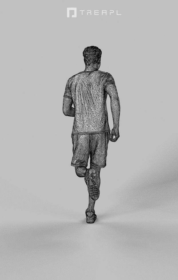 Virtue Sportswear Casual Man Running playing football running Low-poly 3D model_8