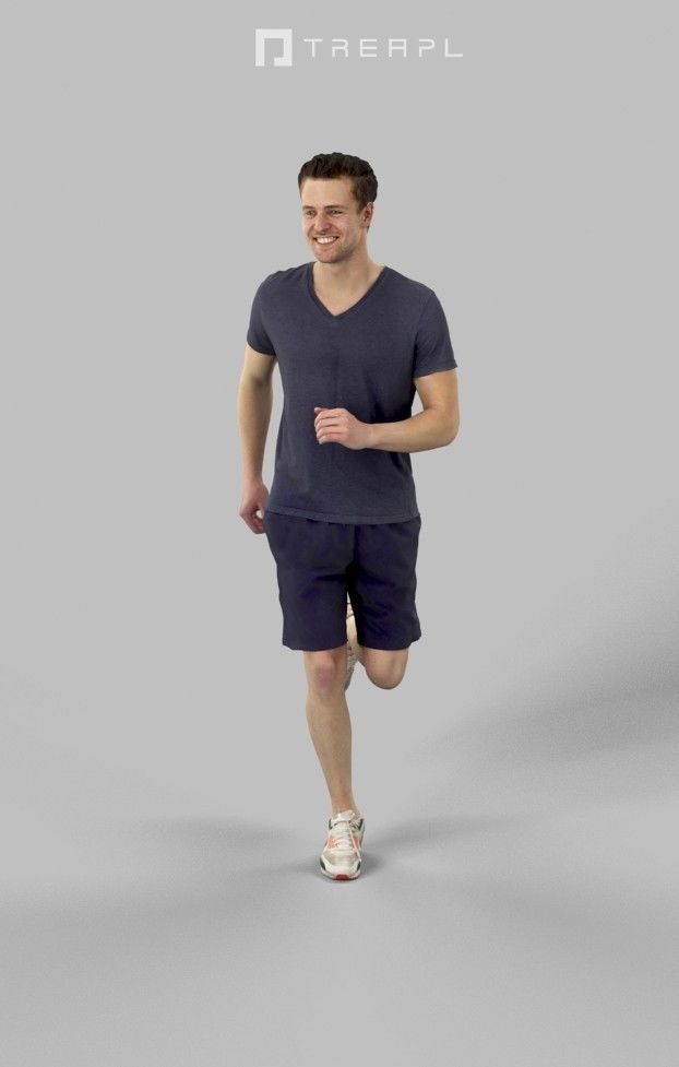 Virtue Sportswear Casual Man Running playing football running Low-poly 3D model_1