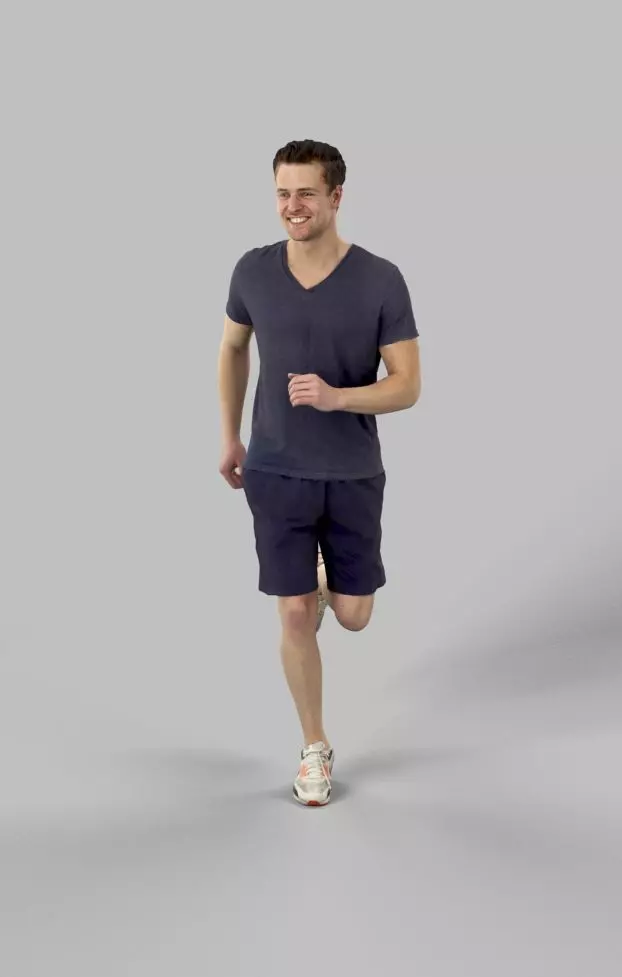 Virtue Sportswear Casual Man Running playing football running Low-poly 3D model_0