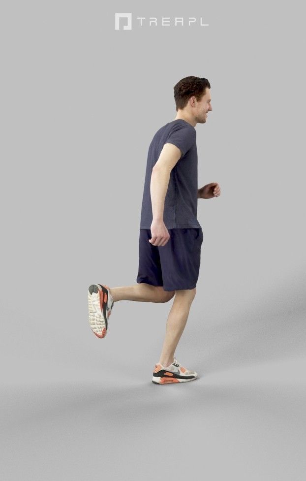 Virtue Sportswear Casual Man Running playing football running Low-poly 3D model_3
