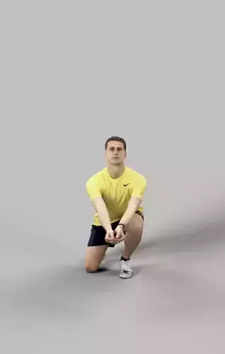 Romance Sportswear Casual Man playing volleyball digging Low-poly 3D model