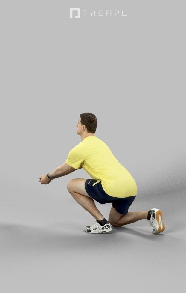 Romance Sportswear Casual Man playing volleyball digging Low-poly 3D model_5