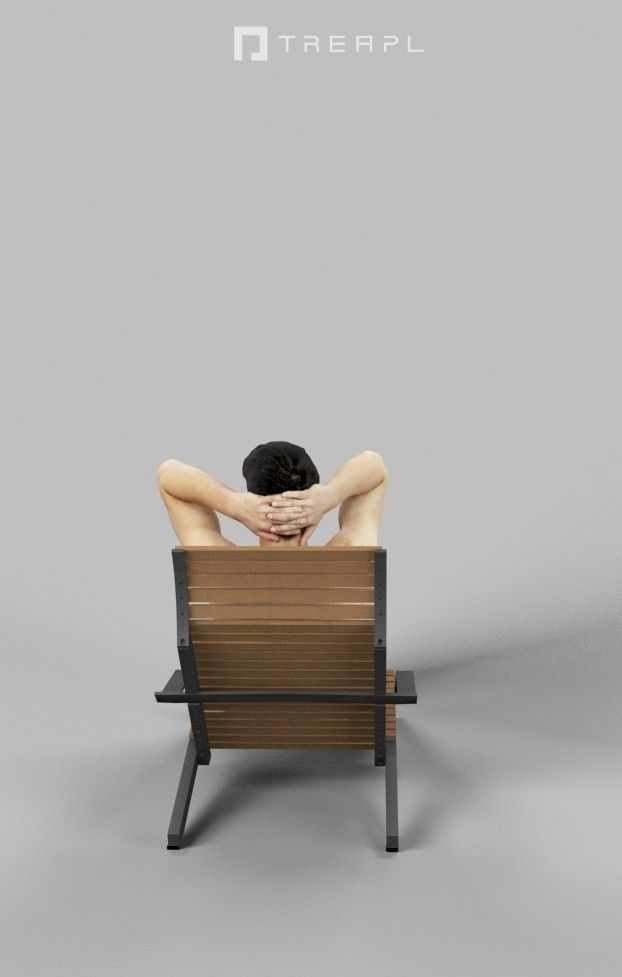 Prime A Beach Man Lying On A Lounger In His Red Shorts Low-poly 3D model_4