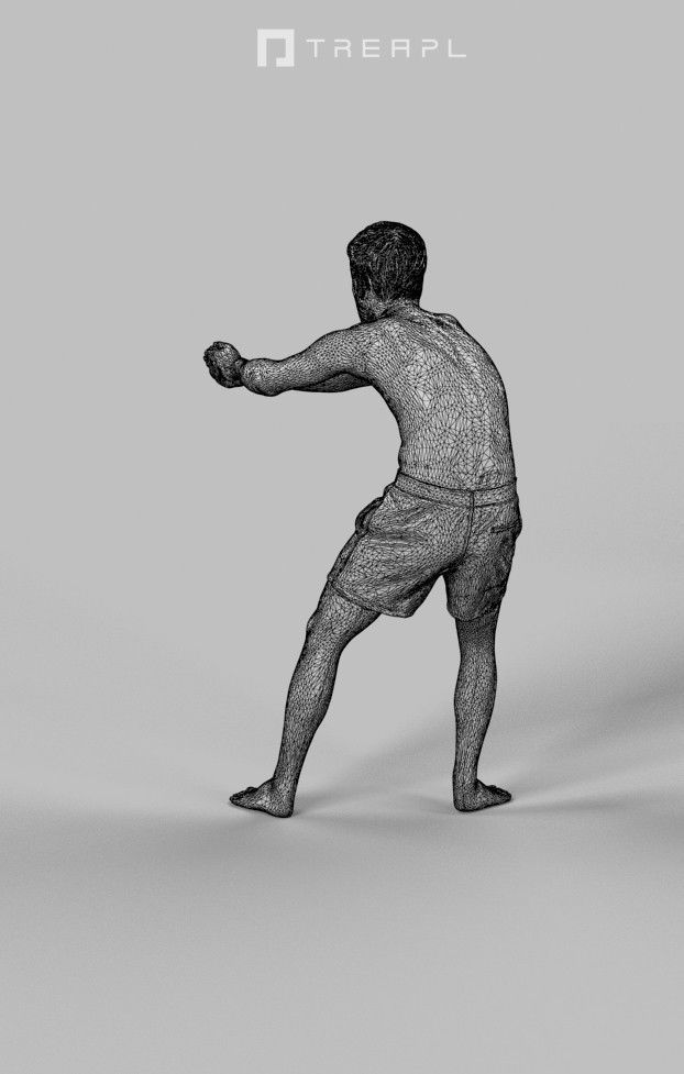 Flow A Caucasian Beach Man Playing A Game Of Beach Volleyball Low-poly 3D model_8