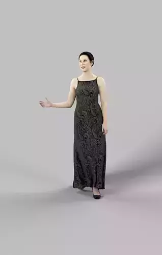 Eternal Elegant Walking Woman And Talking Low-poly 3D model