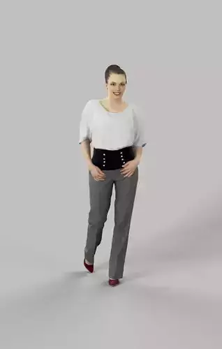 Dream Elegant Walking Woman Low-poly 3D model