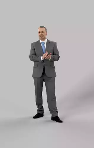 Fortitude A Business Man Standing While Clapping Hands Low-poly 3D model