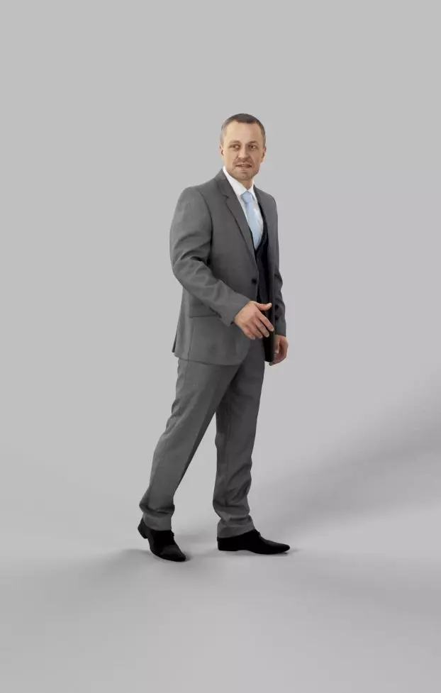 Fortitude Elegant Business Man Walking Low-poly 3D model_0