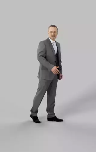 Fortitude Elegant Business Man Walking Low-poly 3D model