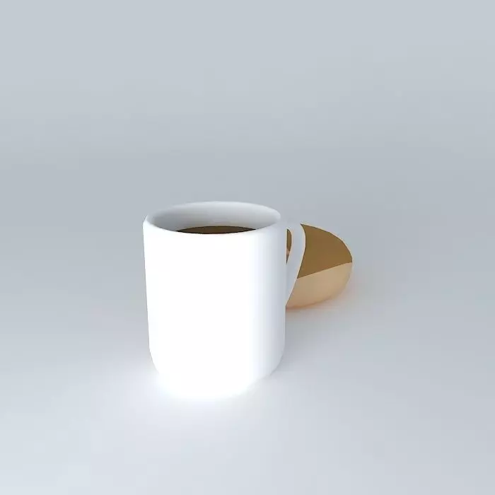 Coffee and donut Free 3D model_0