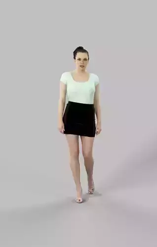 Casual Woman Dream Walking Black Skirt Low-poly 3D model