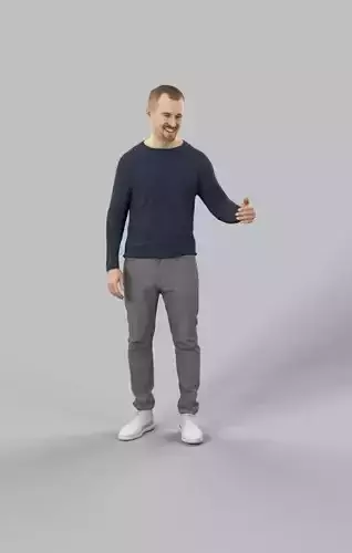 Master Casual Man In Jeans Standing And Holding his partner Low-poly 3D model Master Casual Man In Jeans Standing And Holding his partner Low-poly 3D model