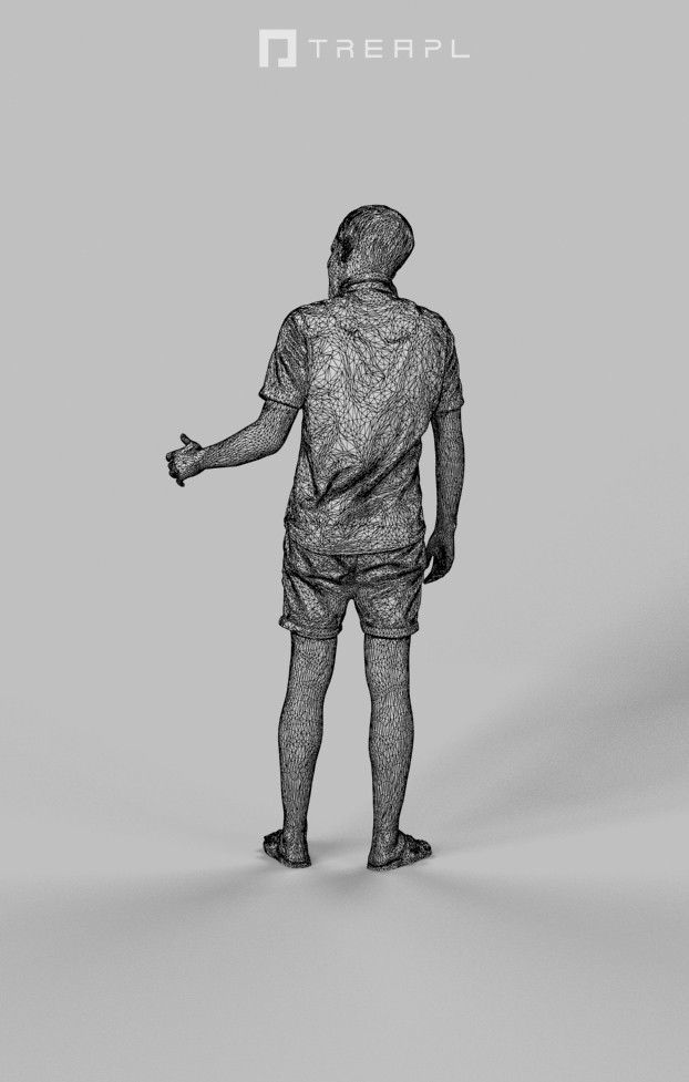 Veracity Casual Summer Man In Shorts explaining Low-poly 3D model_8
