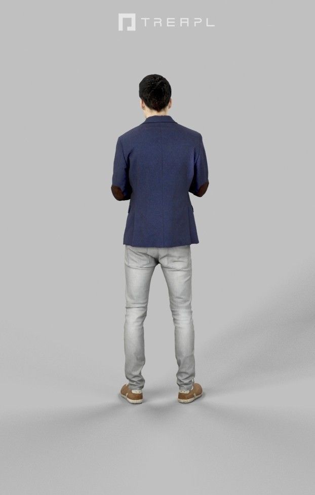 Casual Man Prime Elegant Standing While Clapping Hands Low-poly 3D model_4