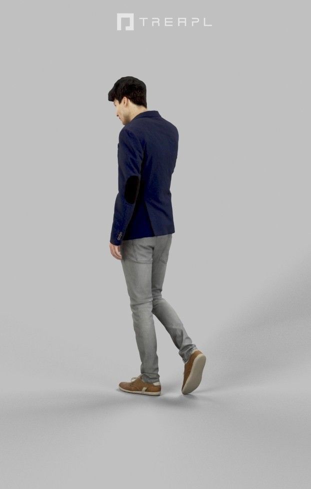 Prime A Smart Caual Man Walking Talking On His Cell Phone Low-poly 3D model_5