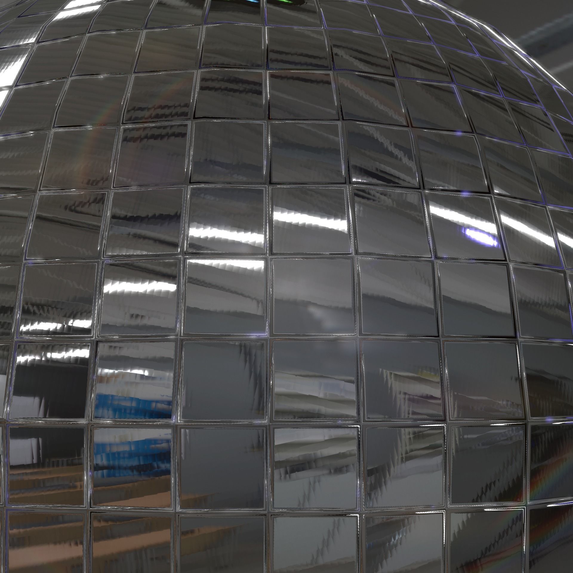 Mirror disco ball Low-poly 3D model_10