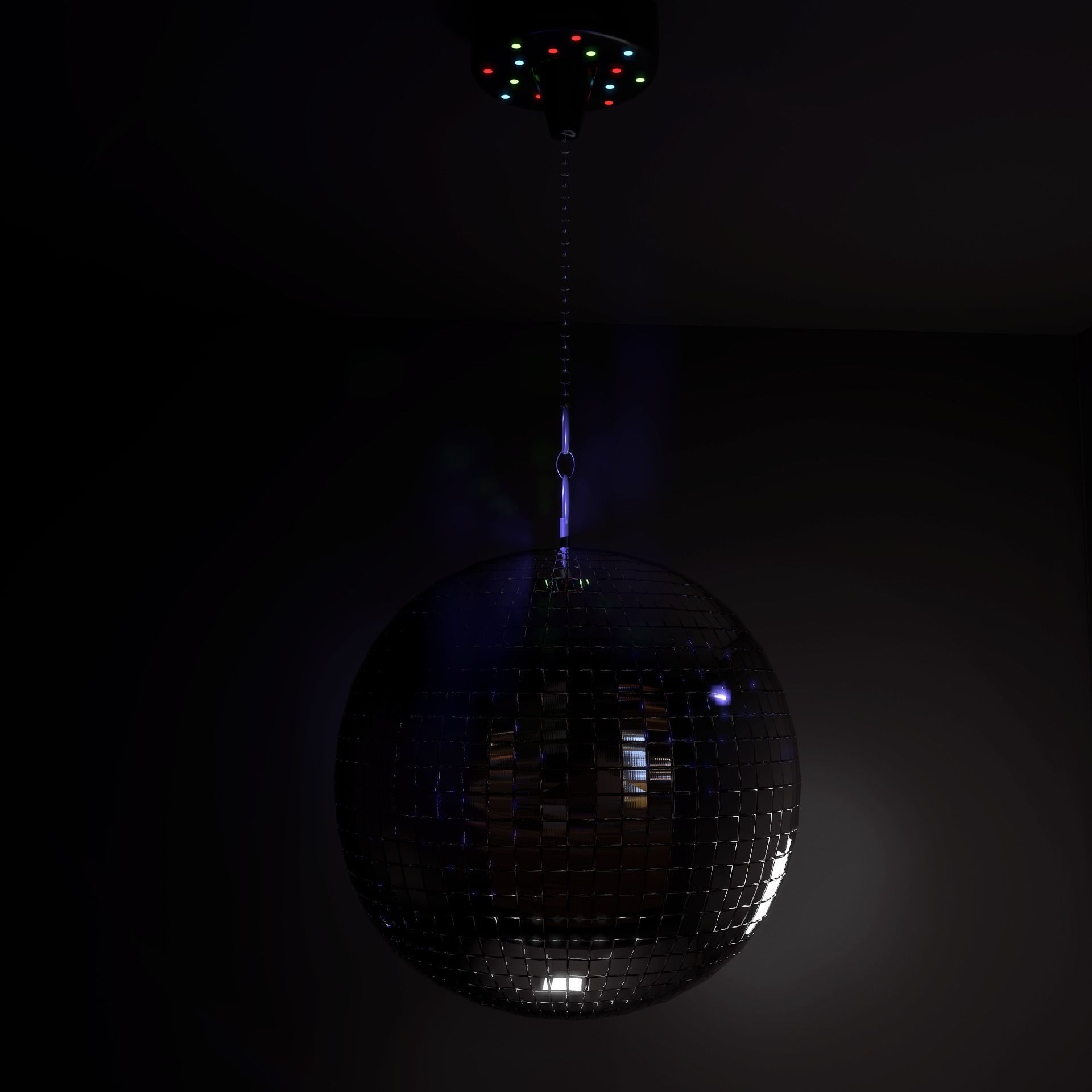 Mirror disco ball Low-poly 3D model_2