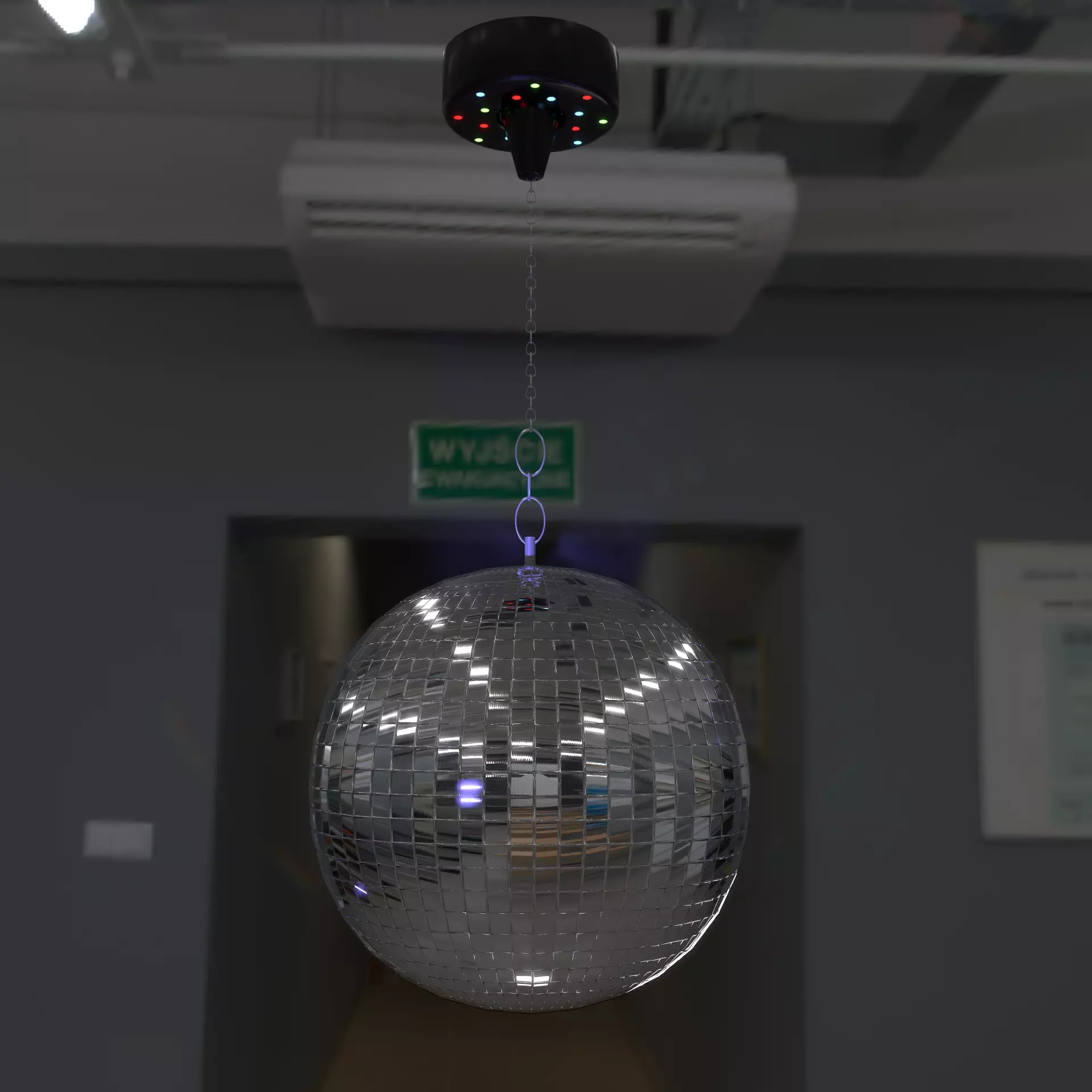 Mirror disco ball Low-poly 3D model_0