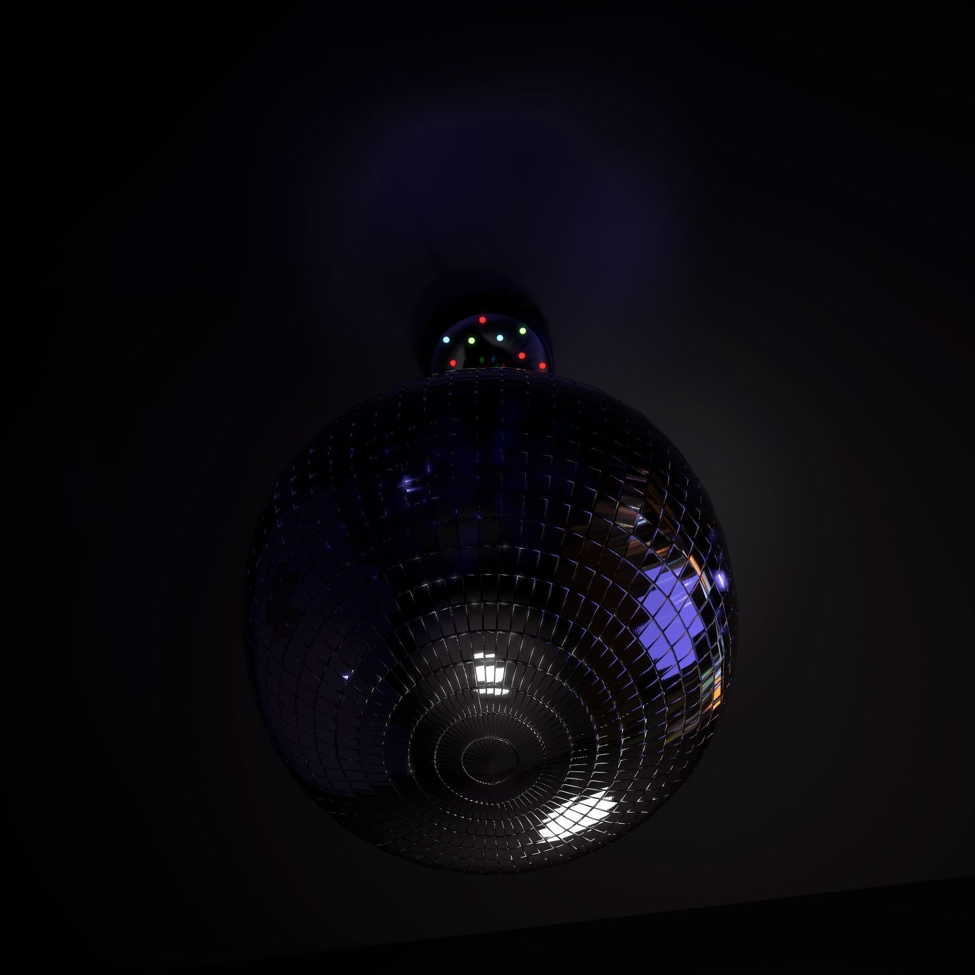 Mirror disco ball Low-poly 3D model_4