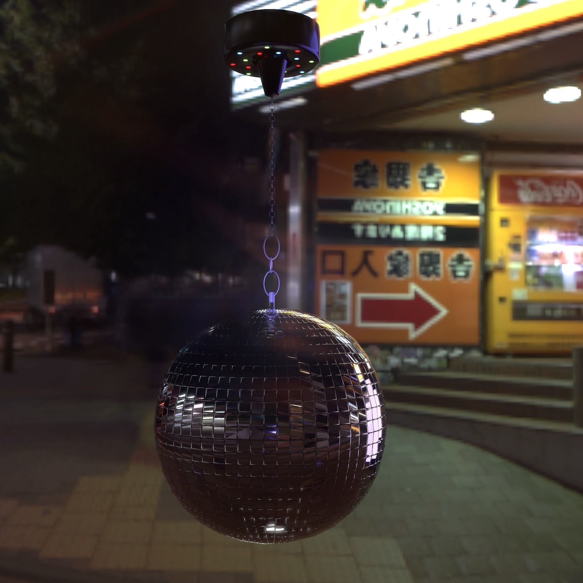 Mirror disco ball Low-poly 3D model_8