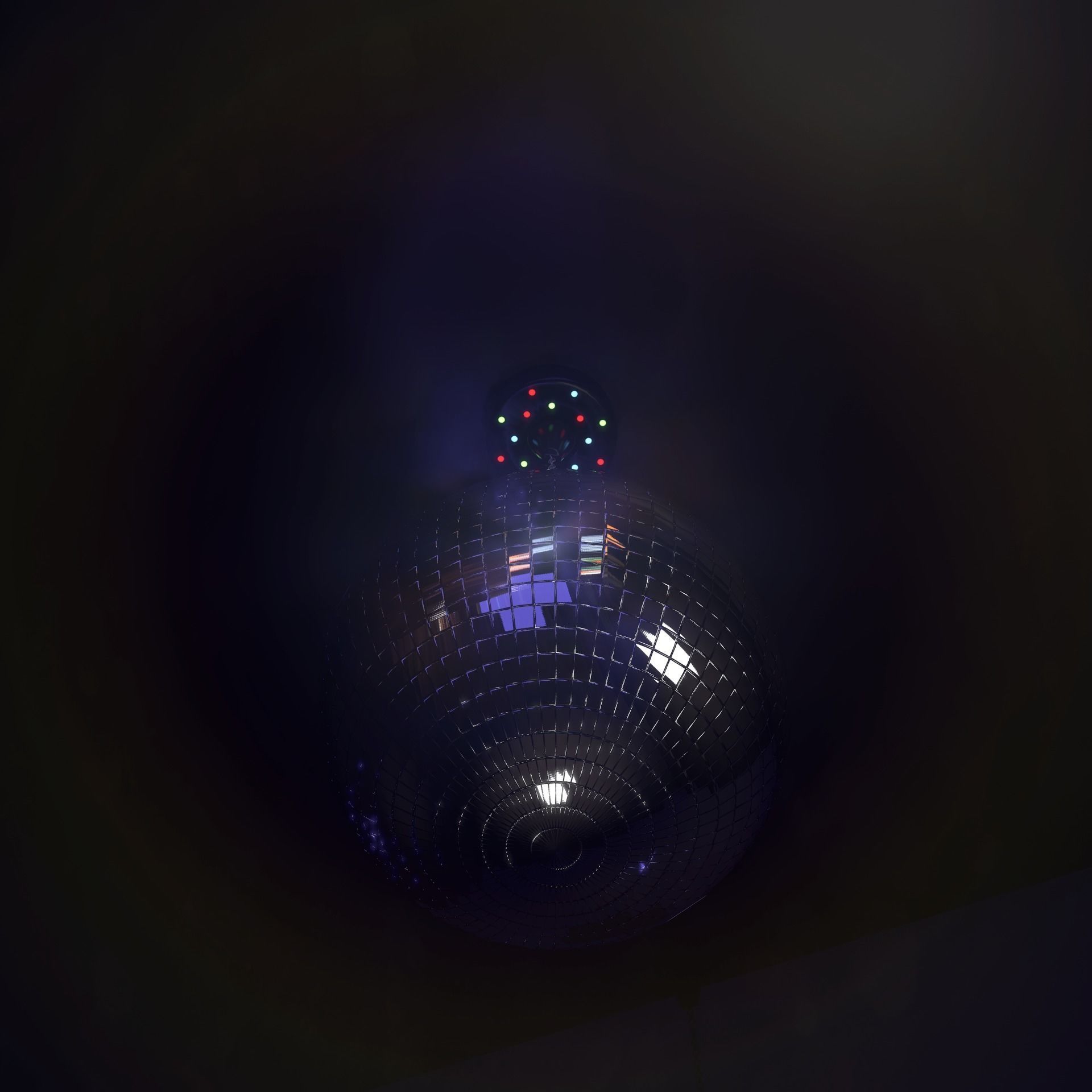 Mirror disco ball Low-poly 3D model_5