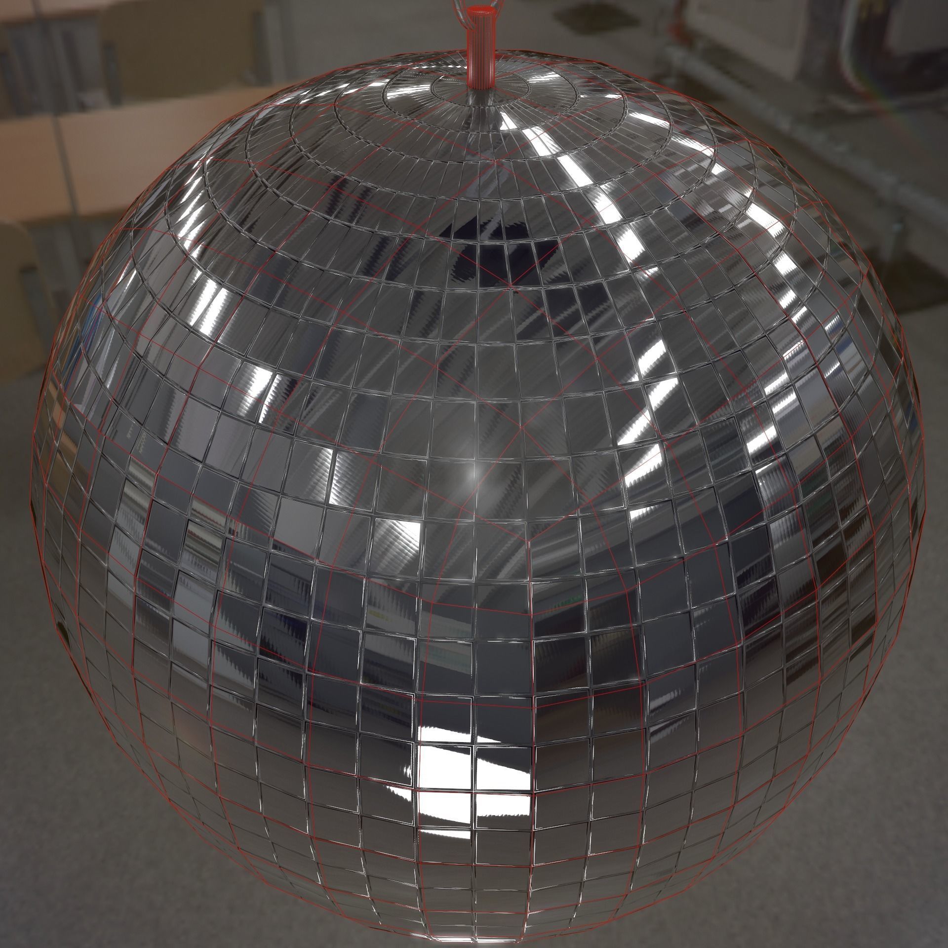 Mirror disco ball Low-poly 3D model_13