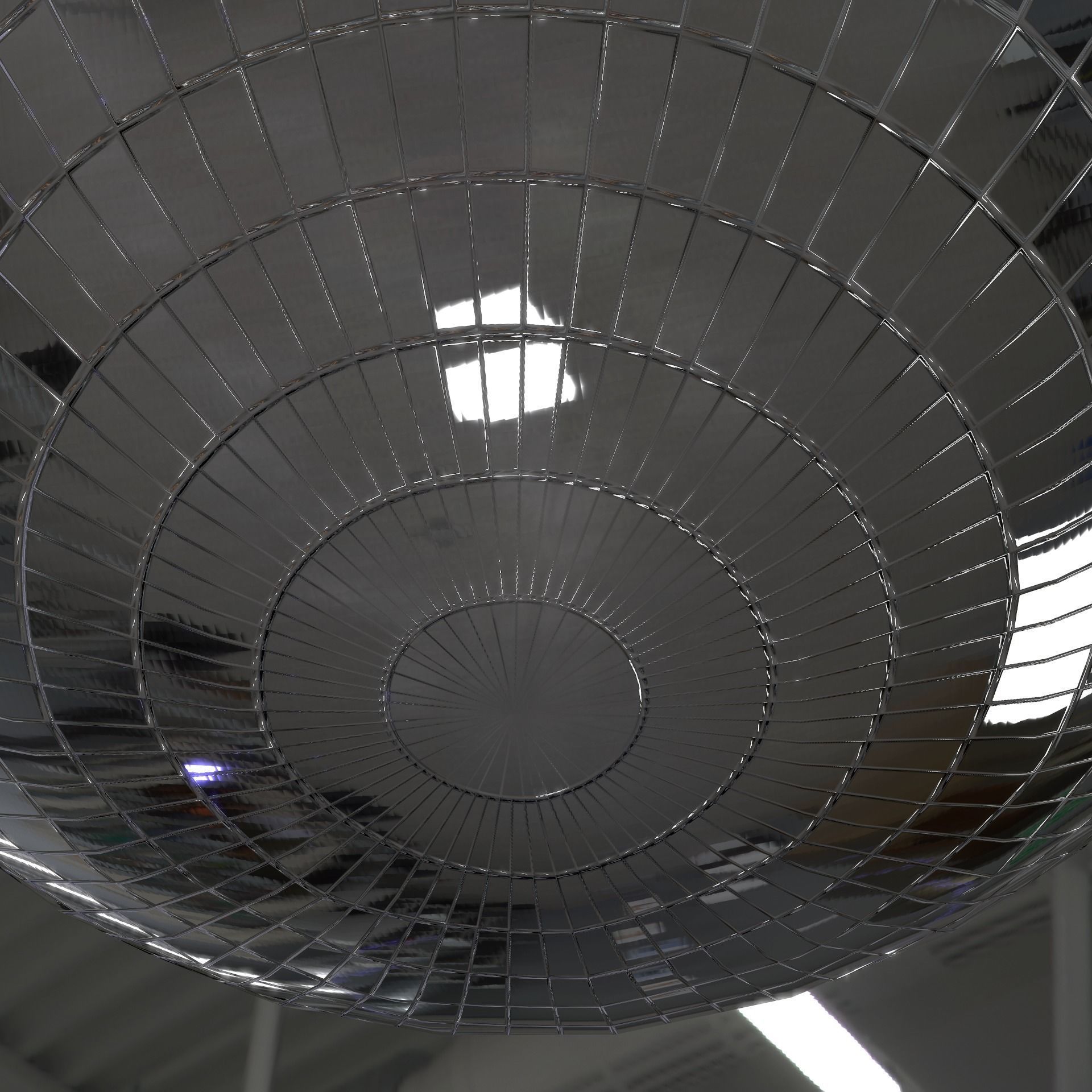 Mirror disco ball Low-poly 3D model_9
