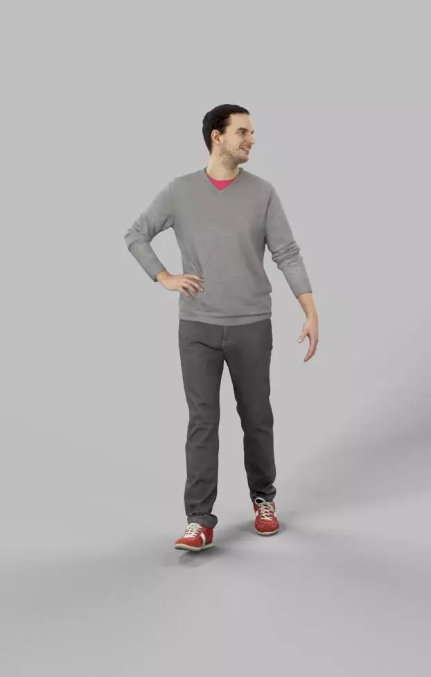 Jest Casual Man Walking Low-poly 3D model_0