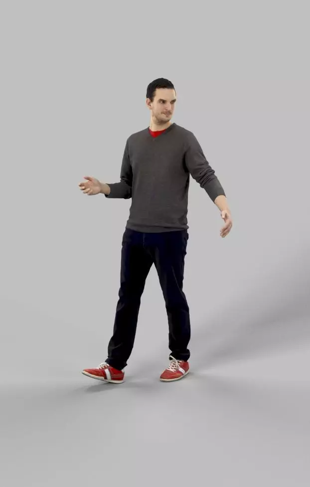 Jest A Casual Walking Man Jeans Explaining Low-poly 3D model_0