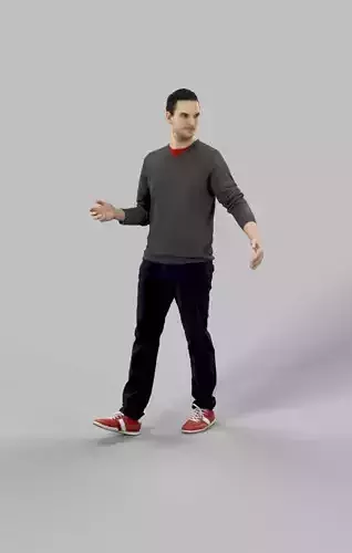 Jest A Casual Walking Man Jeans Explaining Low-poly 3D model